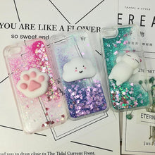 Load image into Gallery viewer, 3D Cat Case For Iphone 5s Se 7 7 Plus Case Liquid Quicksand Glitter Silicone Case For Iphone 8 8 Plus X 6 6s Cover Rubber Silicone Phone Case