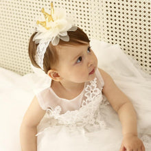 将图片加载到图库查看器,New Pink And Beige Crown Flowers Hairbands Girls Headbands Elastic Hair Band Kids Hair Accessories For Baby Girls