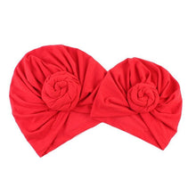 Load image into Gallery viewer, Modern Cotton Hat Handmade Baby Girls Turban Hats Twist Knot Women Caps For Mom And Daughter In Elegant Design