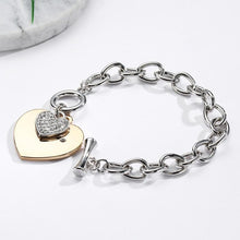 Load image into Gallery viewer, Gold Love Heart Charm Bracelets For Women Accessories Silver Color Link Chain Bracelets & Bangles Trendy Jewelry Design
