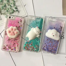 Load image into Gallery viewer, 3D Cat Case For Iphone 5s Se 7 7 Plus Case Liquid Quicksand Glitter Silicone Case For Iphone 8 8 Plus X 6 6s Cover Rubber Silicone Phone Case