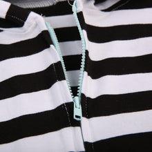 Load image into Gallery viewer, Baby Clothing Newborn Baby Girl and Boy Striped Hooded Romper Zipper Jumpsuit Outfit For Kids