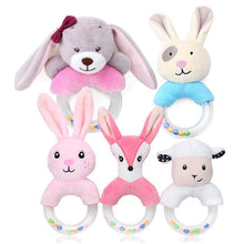 将图片加载到图库查看器,Modern Luxury Baby Rattle Toys Rabbit Plush Baby Cartoon Bed Toys for Newborn Educational Toy Rabbit Bear Hand Bells For Kids and Baby