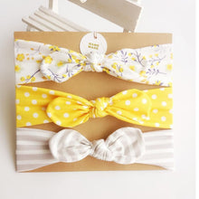 Load image into Gallery viewer, 3PCS Set Baby Headband Girls Hair Accessories Cotton Rabbit Ear Turban Bow Elastic Hairband For Baby Girls
