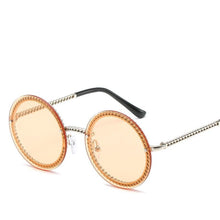 Load image into Gallery viewer, Famous Luxury Round Retro Rimless Elegant Woman and Lady Sunglasses Style With Zircons and Diamonds and UV400 Protection