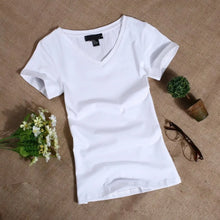 将图片加载到图库查看器,MRMT 2023 Women's T Shirt Women Short Sleeved Slim Solid Color Simple Pure Tee Womens T-Shirt For Female Women T shirts