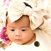 Load image into Gallery viewer, Modern New Headband with Messy Bow Baby Girls Hairbows Infant Solid Large Bow Turban Headwrap Newborn Bow For Girls