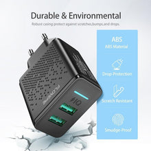 Load image into Gallery viewer, Portable Dual USB Black Charger 5V 2.4A Fast Charging Wall Charger Adapter EU Plug Mobile Phone Gadgets