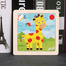 Load image into Gallery viewer, 10pcs Of Wood Puzzle Baby Young Children Early Lessons Learned Intelligence Cartoon Animal Puzzle Wooden Toys Education Puzzles