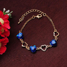 将图片加载到图库查看器,Elegant Luxury Diamond Romantic Heart Bracelets for Women Gold Color Crystal Charm Bracelets Bangles Fashion Jewelry Bracelet Style