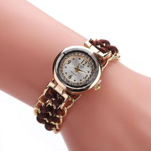 Load image into Gallery viewer, Women Handmade Bracelet Watches Rope Beads Knitting Adjustable Wristwatches Gift For Women and Lady and Girls