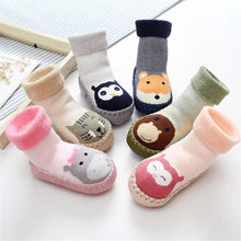 Load image into Gallery viewer, Baby Warm Stretchy Booties Sock With Rubber Soles For Newborn Baby Girl And Boy Socks Slipper