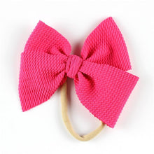 Load image into Gallery viewer, Modern New Headband with Messy Bow Baby Girls Hairbows Infant Solid Large Bow Turban Headwrap Newborn Bow For Girls