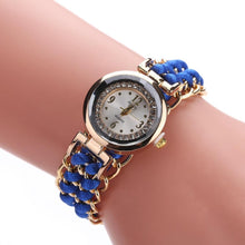 Load image into Gallery viewer, Women Handmade Bracelet Watches Rope Beads Knitting Adjustable Wristwatches Gift For Women and Lady and Girls