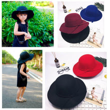 Load image into Gallery viewer, Modern Elegant Baby Summer Sweet Girls Hat With Bow knot Bowler Beach Hat For Girls