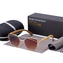 将图片加载到图库查看器,Bamboo High Quality Female Sunglasses Oversized Women Polarized Sunglasses With Natural Bamboo In Elegant and Luxury Cat eye Eyewear Luxury Style