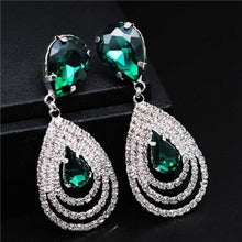将图片加载到图库查看器,Modern NEW Trend Luxury Woman Elegant Wedding Bridal Jewelry Sets For Women Rhinestone Austrian Crystal Jewelry Set Bracelet Earrings Set