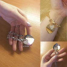 Load image into Gallery viewer, Gold Love Heart Charm Bracelets For Women Accessories Silver Color Link Chain Bracelets & Bangles Trendy Jewelry Design