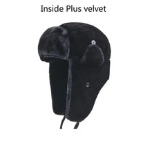 Load image into Gallery viewer, Bomber Hat Female Winter For Men Women Thick Warm Fur Velvet Cold Cap Male Snow Russian Ear Flap