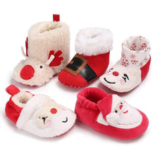 将图片加载到图库查看器,Unisex Baby Shoes Baby Boys Girls Winter Warm Santa Claus First Walkers Cute Christmas Baby Boots