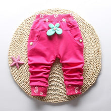 将图片加载到图库查看器,New Spring 100% cotton High-quality Cute Butterfly Embroidery Pattern Baby Girls Pants For 0-3 year Baby Girl