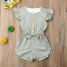 Load image into Gallery viewer, Baby Toddlers Baby Girl Button Sleeveless Ruffle Playsuit Jumpsuit Outfits For Girls