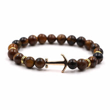 将图片加载到图库查看器,Modern Color Natural Stone Amazing Anchor Elegant Bracelet Nice Arrow White Black Onyx Lava Beads Luxury Bracelets For Women And Men Jewelry