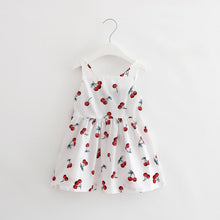 将图片加载到图库查看器,Luxury Modern Summer Girl Dress Children Kids Cherry Dress V-Back Dress Baby Cotton Kids Vest halter dress For Girls