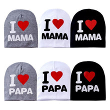 Load image into Gallery viewer, Baby " I Love mama , i love papa" Cap Children Cap Kids Solid Baby Beanie Hat Fashion Ears Straw In Modern New Design