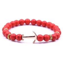 将图片加载到图库查看器,Modern Color Natural Stone Amazing Anchor Elegant Bracelet Nice Arrow White Black Onyx Lava Beads Luxury Bracelets For Women And Men Jewelry