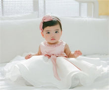 Load image into Gallery viewer, Luxury Designer Handmade Pink Dress for First Birthday Party Girl Baby Clothing Ball Toddler Girls Dress
