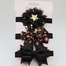 将图片加载到图库查看器,Luxury Modern Handamde 3PCS Set Elastic Flower Headbands for Baby Girls Hair Accessories Baby Girls Bows Nylon Bow For Girls