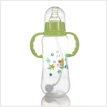 将图片加载到图库查看器,Unisex Baby 150/280ml Wide Mouth Soft Silicone Cover Straw Drinking Milk Bottle For Newborn Nursing Product With Handle