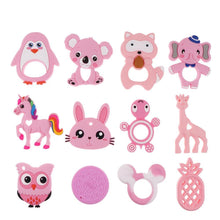 Load image into Gallery viewer, Baby Silicone Teethers BPA Free Teething Toy Animal Dog Koala Owl Elephant Baby Ring Teether Silicone Beads For Kids and Baby