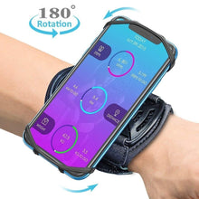 Load image into Gallery viewer, Black Universal Wristband Phone 4"-6.5" inch Sports Armband For Cycling Gym Workout Arm Band Mobile Phones Holder