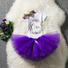 将图片加载到图库查看器,Baby First Birthday Outfits Tutu Tulle for 1 Year Party Fluffy Pink Communion Toddler Christening Gown Dresses For Girls