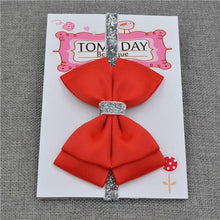 Load image into Gallery viewer, Luxury New Baby Hair Bow Flower Headband Silver Ribbon Hair Band Handmade Hair Accessories Bow for Children