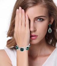 将图片加载到图库查看器,Modern NEW Trend Luxury Woman Elegant Wedding Bridal Jewelry Sets For Women Rhinestone Austrian Crystal Jewelry Set Bracelet Earrings Set