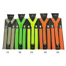 Load image into Gallery viewer, Women'S Men Unisex Shirt Suspenders For Trousers 2.5cm Fashion Polka Dot Pants Holder Y-back Elastic Shoulder Straps Wedding Top