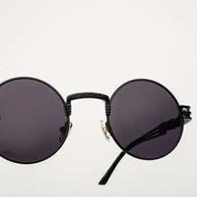将图片加载到图库查看器,Peekaboo vintage retro gothic steampunk mirror sunglasses gold and black sun glasses vintage round circle men UV gafas de sol