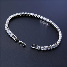 Load image into Gallery viewer, Luxury 4mm Diamond Shiny Elegant Cubic Zirconia Tennis Bracelets Iced Out Chain Crystal Wedding Bracelet For Women and Men In Modern Gold Silver and Colorful Design