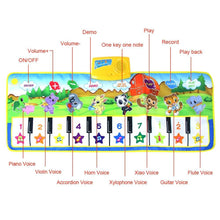 将图片加载到图库查看器,Animals Musical Mat Carpet with 10 Keys Record Function Animal Sounds Play Touch Piano Educational Toys For Kids
