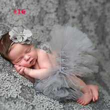 将图片加载到图库查看器,Luxury Modern Elegant Baby Girl Tulle Tutu Skirt and Flower Headband Set Newborn Dress With Big Bow And With Headband
