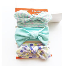 Load image into Gallery viewer, 3PCS Set Baby Headband Girls Hair Accessories Cotton Rabbit Ear Turban Bow Elastic Hairband For Baby Girls