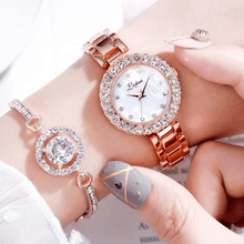 Load image into Gallery viewer, Luxury Bracelet Watches Set For Women Fashion Geometric Bangle Quartz Clock Ladies Wrist Watch For Women and Girls