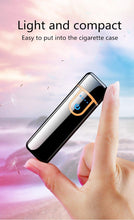 将图片加载到图库查看器,Luxury Modern USB Charging Electronic Lighter Windproof Slim Man Colorful Cigarette Lighter WIth Touch Sensor And Dragon Gravure Excellent for Gift