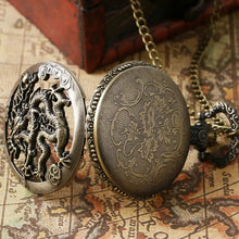 Load image into Gallery viewer, Vintage Ancient China Style Dragon Design Pocket Watch Quartz Watches Necklace Pendant Chain Women's Men's Gift Relogio De Bolso