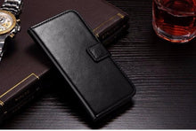 将图片加载到图库查看器,For iPhone X Case Cover for iPhone 8 7 6 6S Plus 5 5S 5SE Luxury PU Leather Flip Wallet Phone Cases Black Simple Card Holder With Magnetic Button Flip Leather Cover