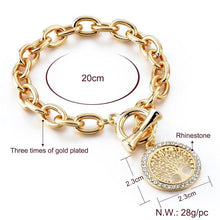 将图片加载到图库查看器,Modern New Fashion Elegant Chain Medalon Bracelet Amazing Luxury Classic Bracelet Women's Gold Bracelets Vintage Tree Of Life