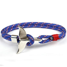 Load image into Gallery viewer, Fashion Whale Tail Bracelets For Men And Women Charm Survival Rope Chain Bracelet Male Wrap Metal Hooks